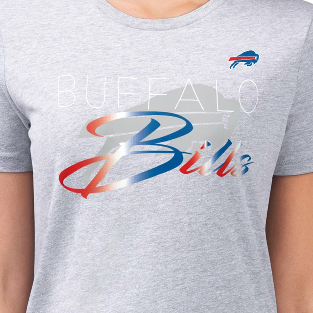 G-III 4Her by Carl Banks Women's Super-Slim Fit Lightweight Shadow Logo T-Shirt - Buffalo Bills T-shirts