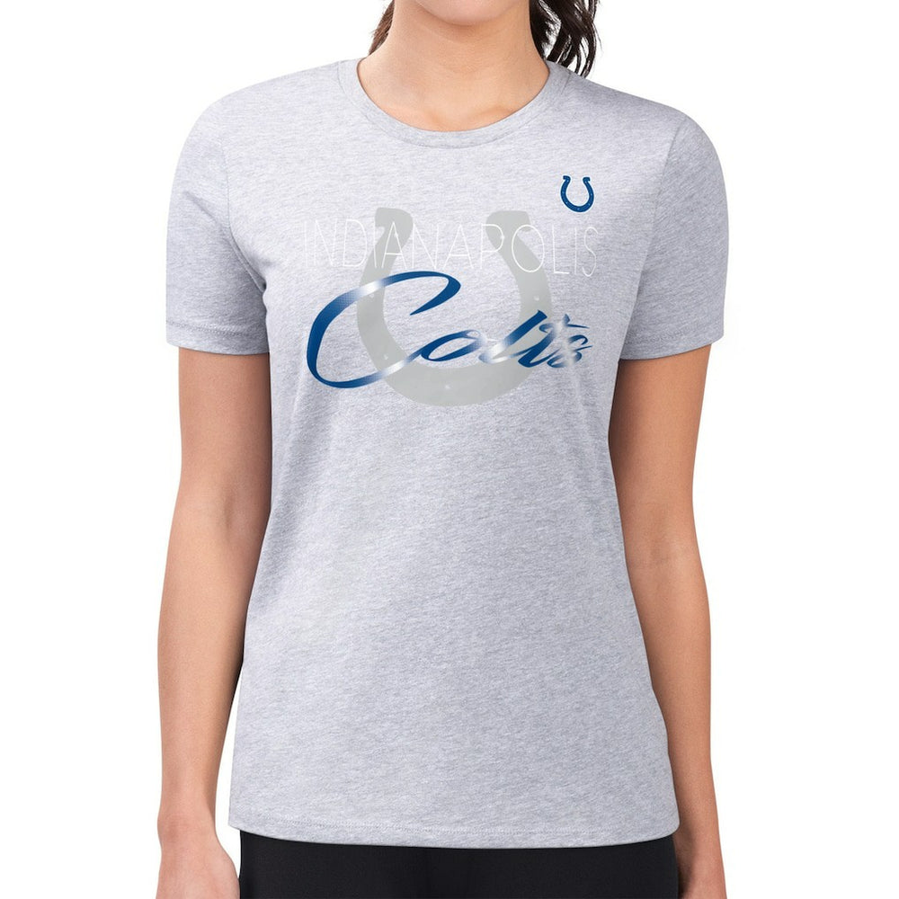 G-III 4Her by Carl Banks Women's Super-Slim Fit Lightweight Shadow Logo T-Shirt - Indianapolis Colts T-shirts