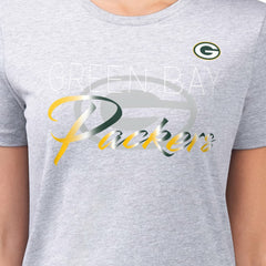 G-III 4Her by Carl Banks Women's Super-Slim Fit Lightweight Shadow Logo T-Shirt - Green Bay Packers T-shirts