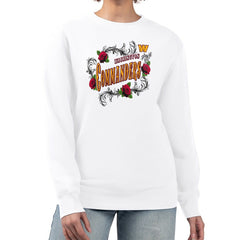 G-III 4Her by Carl Banks Women's Roses Fleece Tri-Blend Pullover Sweatshirt - Washington Commanders Pullover