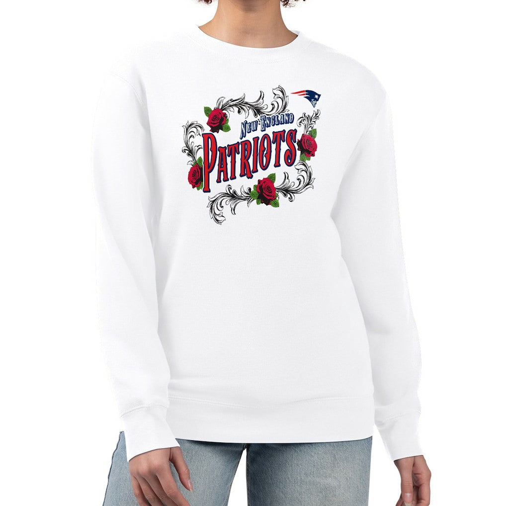 G-III 4Her by Carl Banks Women's Roses Fleece Tri-Blend Pullover Sweatshirt - New England Patriots Pullover
