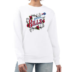 G-III 4Her by Carl Banks Women's Roses Fleece Tri-Blend Pullover Sweatshirt - Buffalo Bills Pullover
