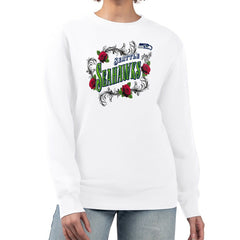 G-III 4Her by Carl Banks Women's Roses Fleece Tri-Blend Pullover Sweatshirt - Seattle Seahawks Pullover