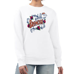 G-III 4Her by Carl Banks Women's Roses Fleece Tri-Blend Pullover Sweatshirt - Denver Broncos Pullover