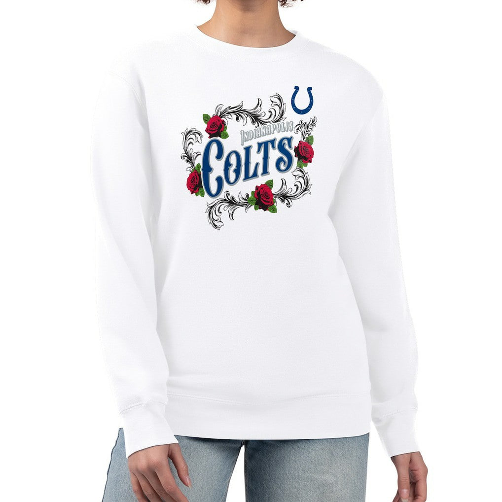 G-III 4Her by Carl Banks Women's Roses Fleece Tri-Blend Pullover Sweatshirt - Indianapolis Colts Pullover
