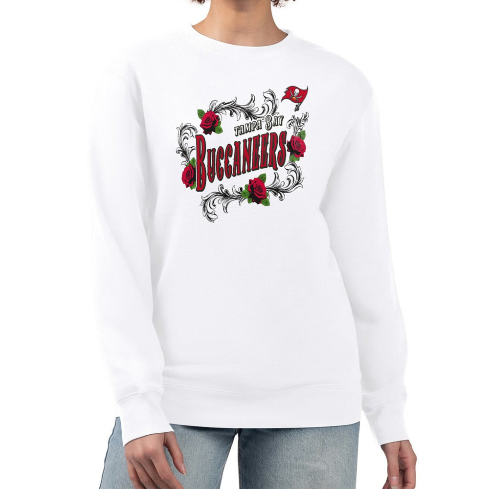 G-III 4Her by Carl Banks Women's Roses Fleece Tri-Blend Pullover Sweatshirt - Tampa Bay Buccaneers Pullover