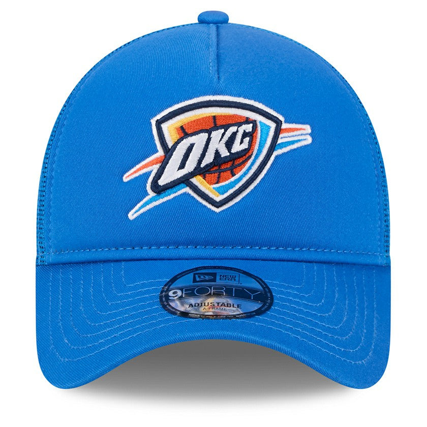 New Era Oklahoma City Thunder Core Logo Foam Front A-Frame 9FORTY Adjustable Trucker Hat