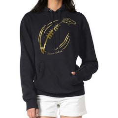 G-III 4Her by Carl Banks Women's Metallic Print Football Sketch Fleece Pullover Hoodie - Denver Broncos Hoodies