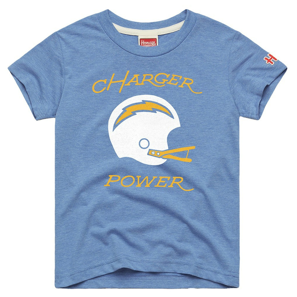 Homage Youth Charger Power Tri-Blend T-Shirt - Los Angeles Chargers T-shirts