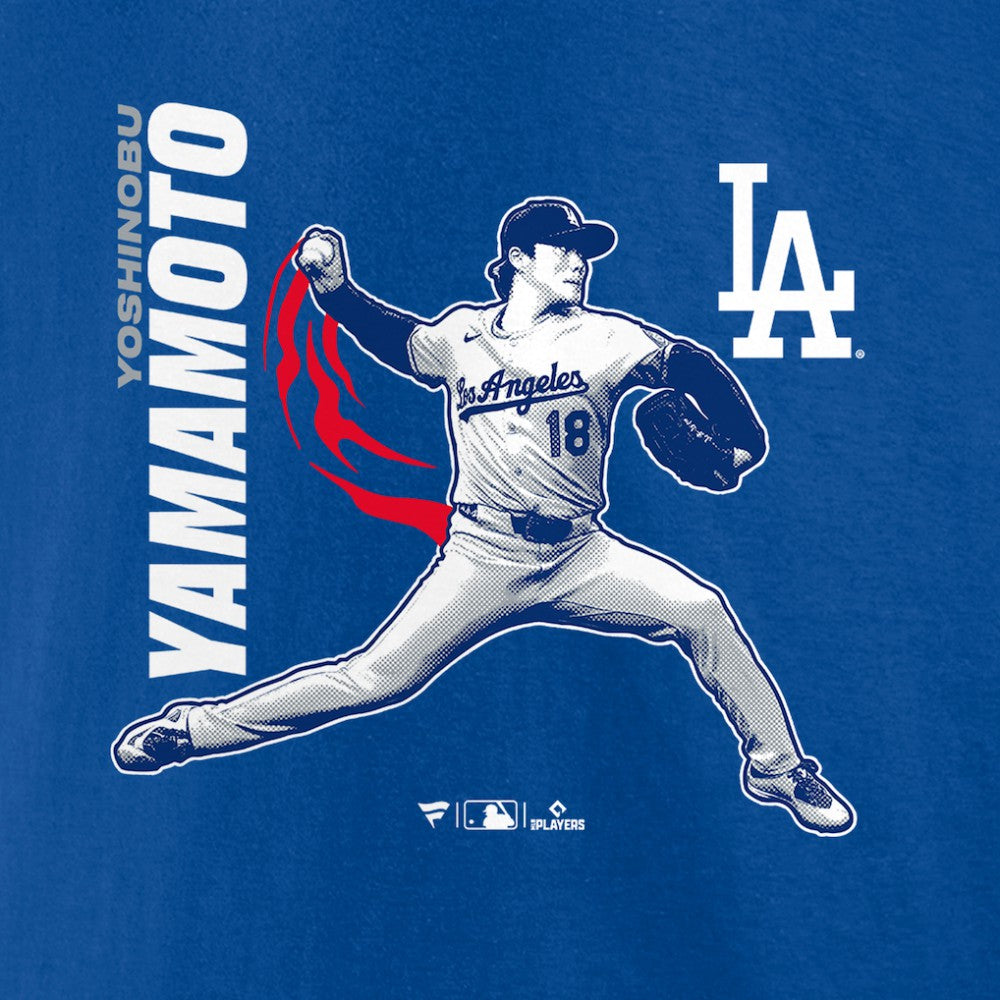 Royal Yoshinobu Yamamoto Los Angeles Dodgers Player Graphic T-Shirt