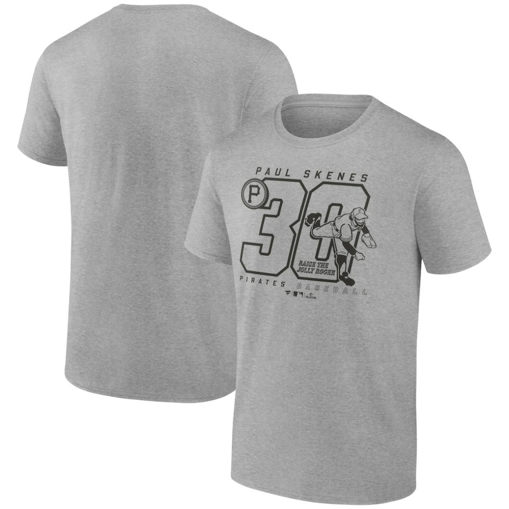 Heather Gray Paul Skenes Pittsburgh Pirates Player Graphic T-Shirt