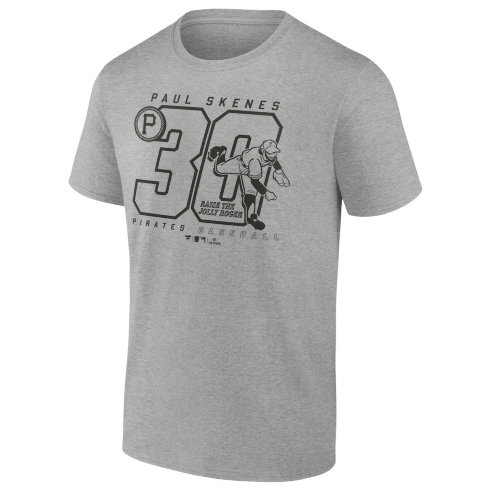 Heather Gray Paul Skenes Pittsburgh Pirates Player Graphic T-Shirt