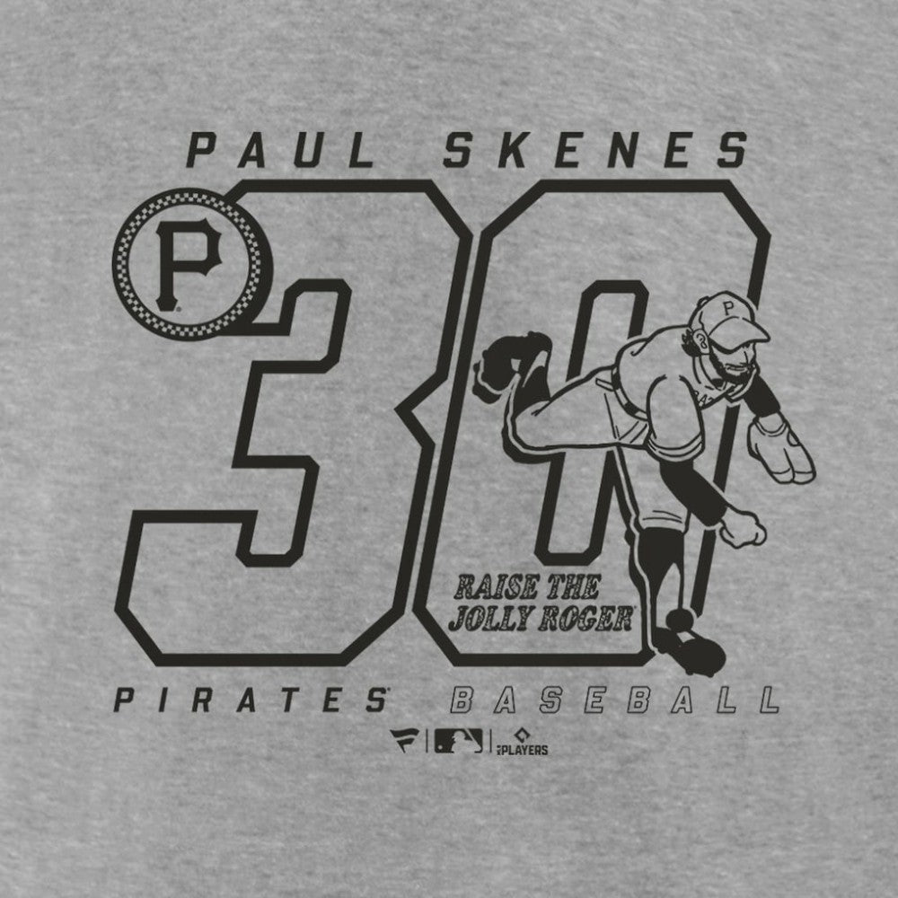 Heather Gray Paul Skenes Pittsburgh Pirates Player Graphic T-Shirt
