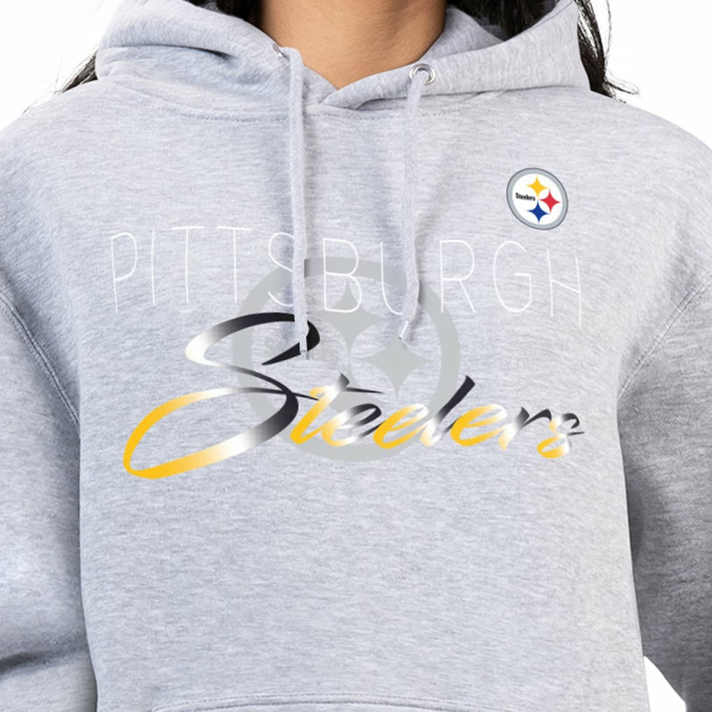 G-III 4Her by Carl Banks Women's Shadow Logo Fleece Pullover Hoodie - Pittsburgh Steelers Hoodies