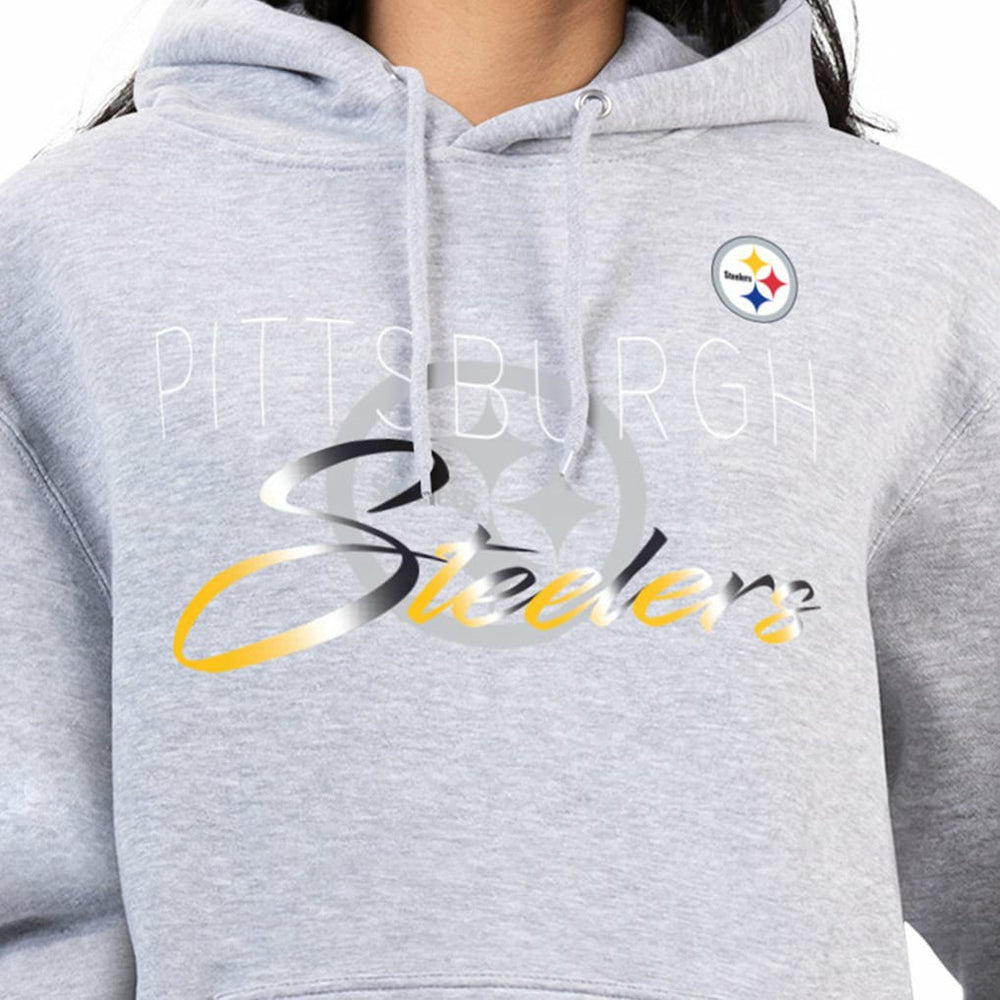 G-III 4Her by Carl Banks Women's Shadow Logo Fleece Pullover Hoodie - Pittsburgh Steelers Hoodies