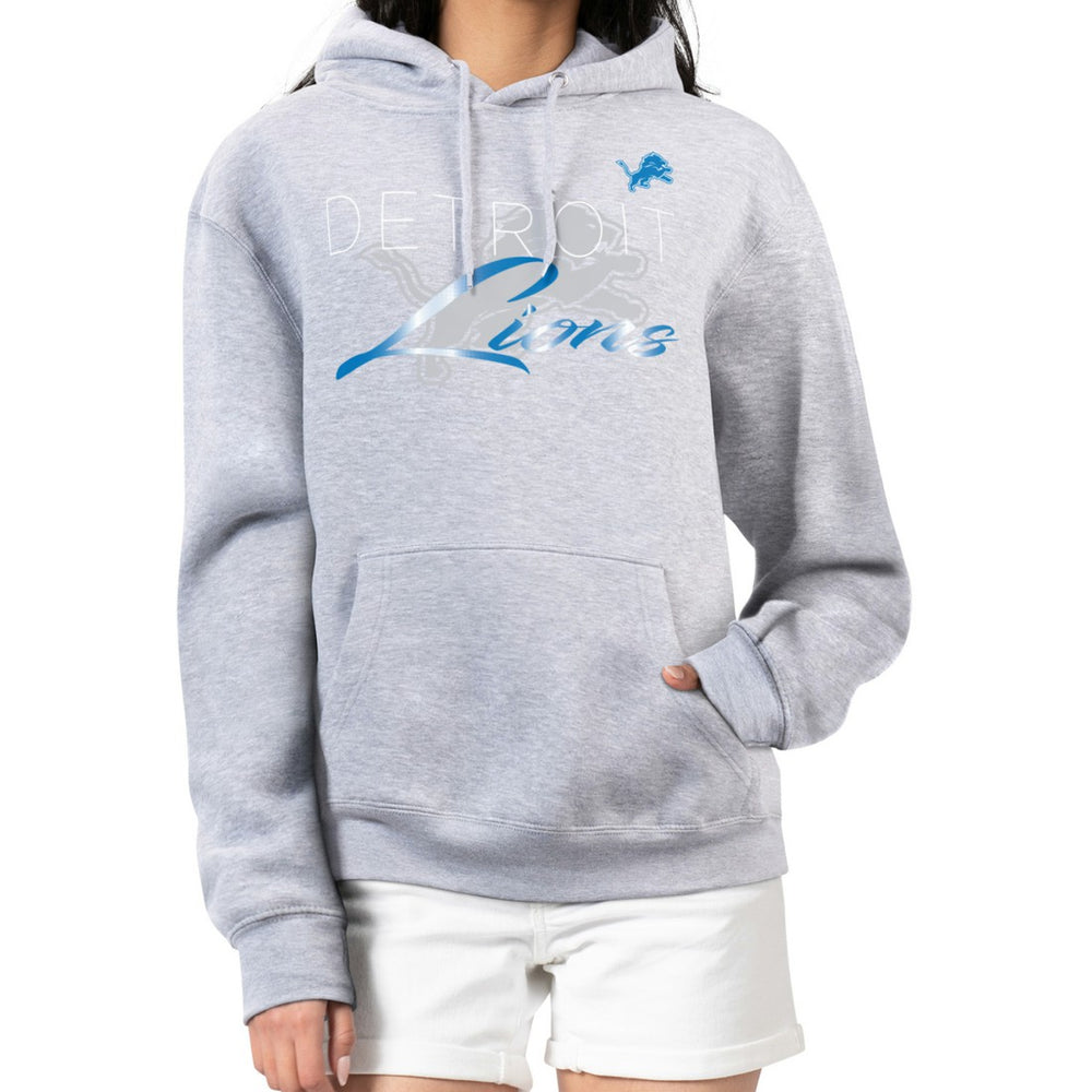 G-III 4Her by Carl Banks Women's Shadow Logo Fleece Pullover Hoodie - Detroit Lions Hoodies