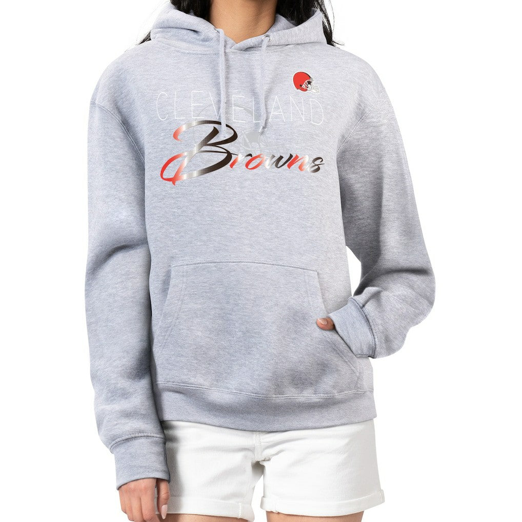 G-III 4Her by Carl Banks Women's Shadow Logo Fleece Pullover Hoodie - Cleveland Browns Hoodies