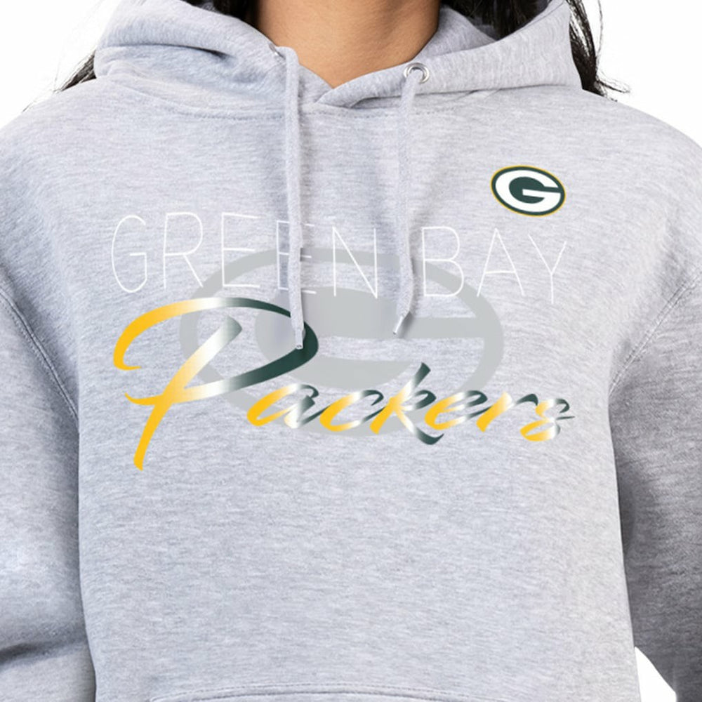 G-III 4Her by Carl Banks Women's Shadow Logo Fleece Pullover Hoodie - Green Bay Packers Hoodies