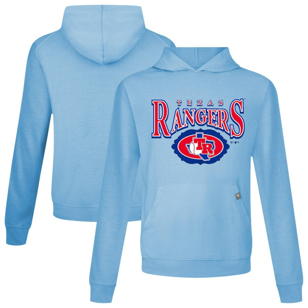 Light Blue Texas Rangers Levelwear Lone Star Relay Pullover Hoodie