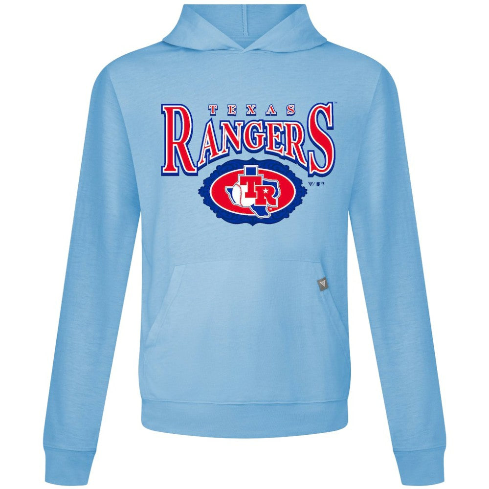 Light Blue Texas Rangers Levelwear Lone Star Relay Pullover Hoodie