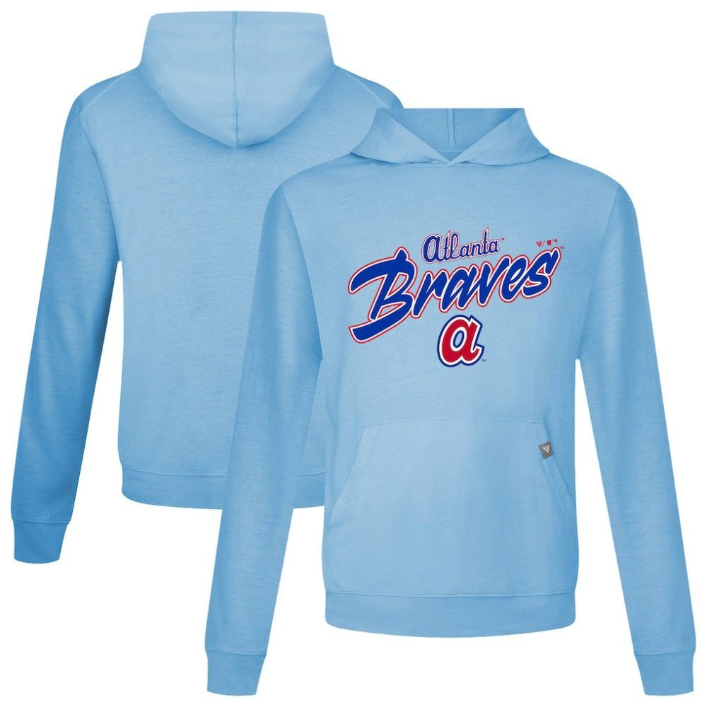 Light Blue Atlanta Braves Levelwear Defiant Relay Pullover Hoodie