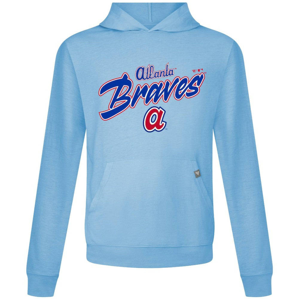 Light Blue Atlanta Braves Levelwear Defiant Relay Pullover Hoodie