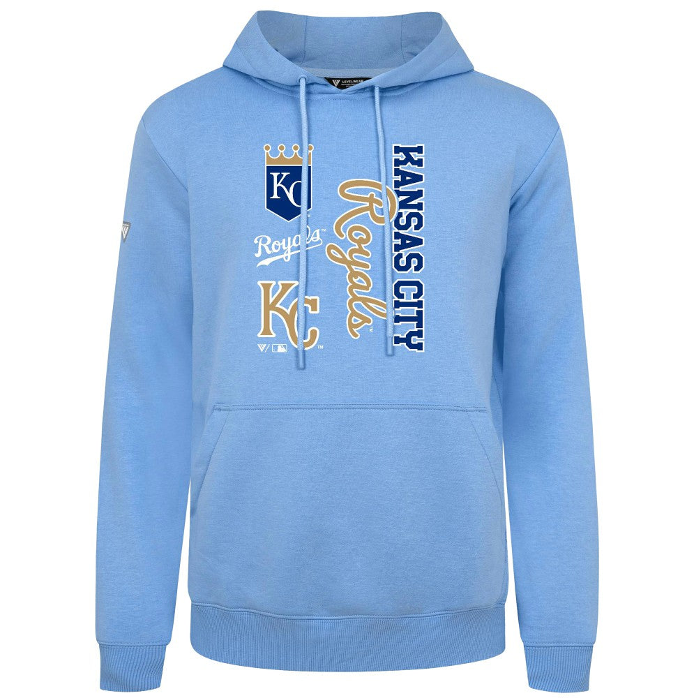 Light Blue Kansas City Royals Levelwear Crown Podium Pullover Hoodie