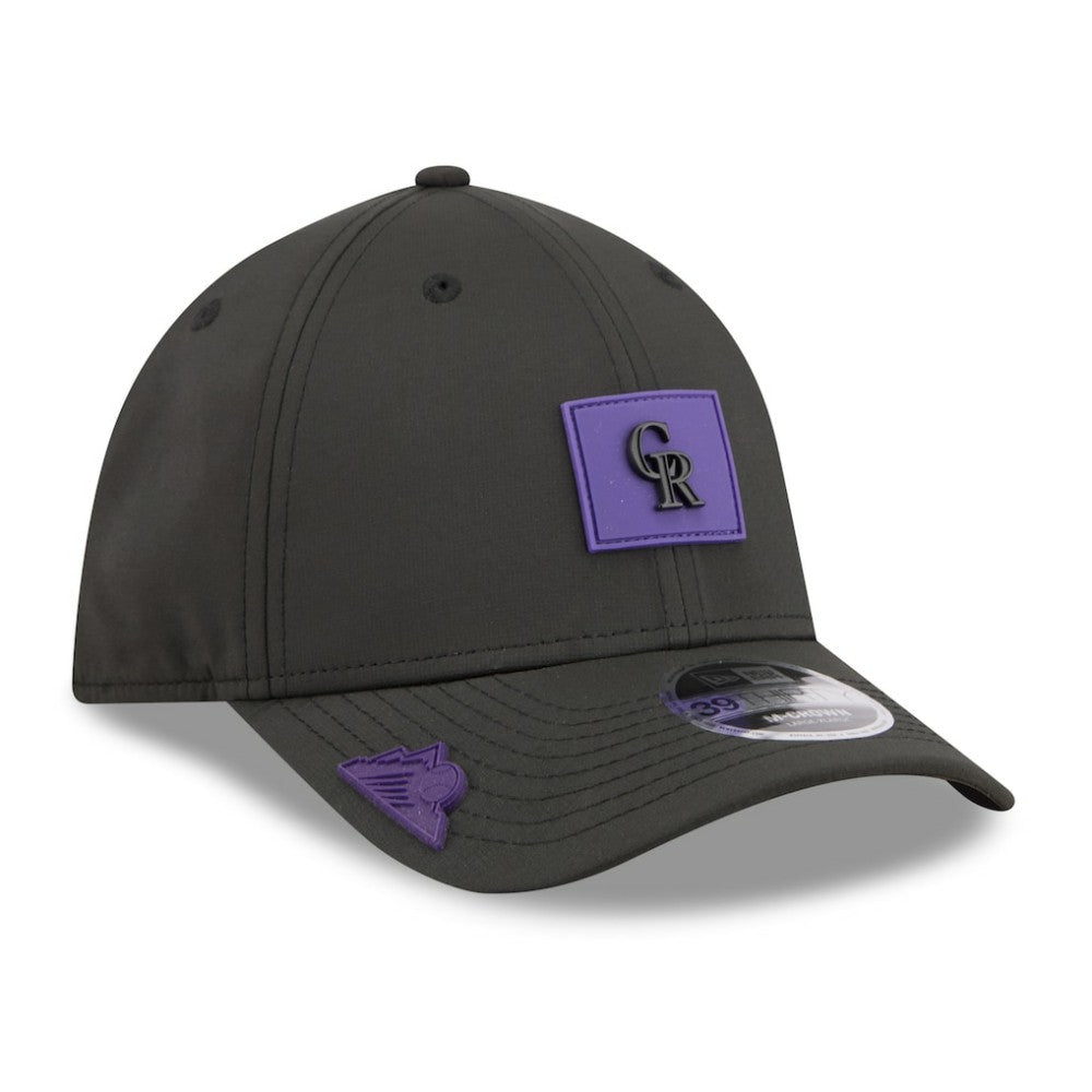 Black Colorado Rockies New Era 2026 Clubhouse M-Crown 39THIRTY Flex Hat