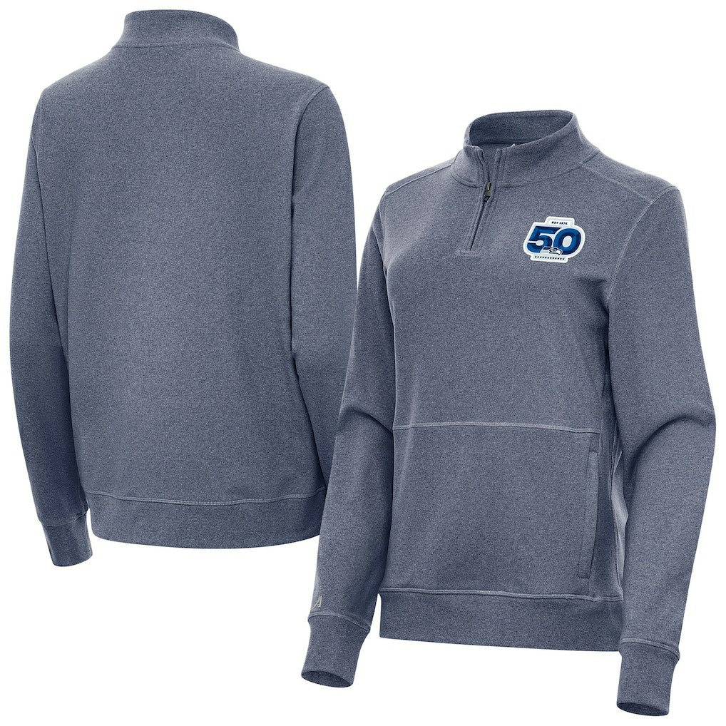 Antigua Women's 50th Season Crush Quarter-Zip Pullover - Seattle Seahawks Pullover
