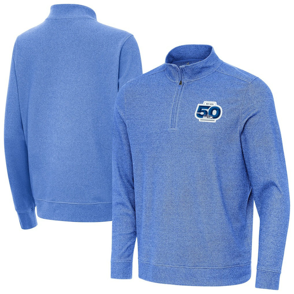 Antigua 50th Season Subtle Quarter-Zip Pullover - Seattle Seahawks Pullover