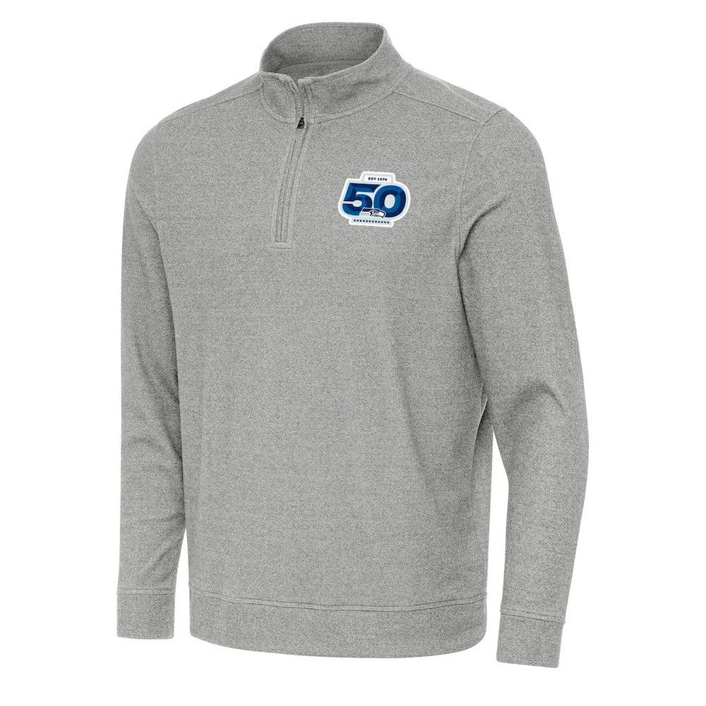 Antigua 50th Season Subtle Quarter-Zip Pullover - Seattle Seahawks Pullover