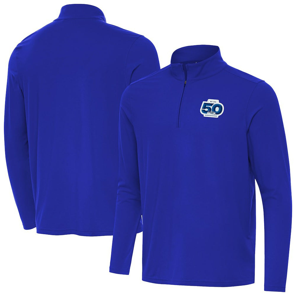 Antigua 50th Season Intent Quarter-Zip Pullover - Seattle Seahawks Pullover