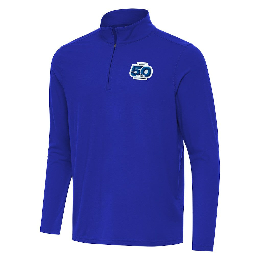 Antigua 50th Season Intent Quarter-Zip Pullover - Seattle Seahawks Pullover