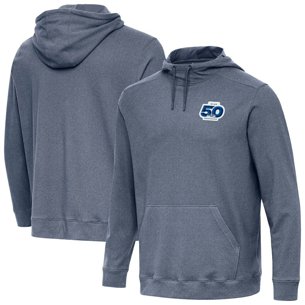Antigua 50th Season Cloud Pullover Hoodie - Seattle Seahawks Hoodies
