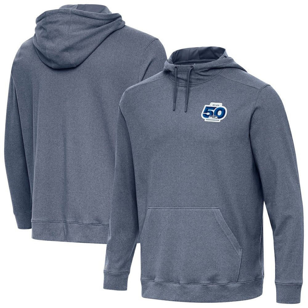 Antigua 50th Season Cloud Pullover Hoodie - Seattle Seahawks Hoodies