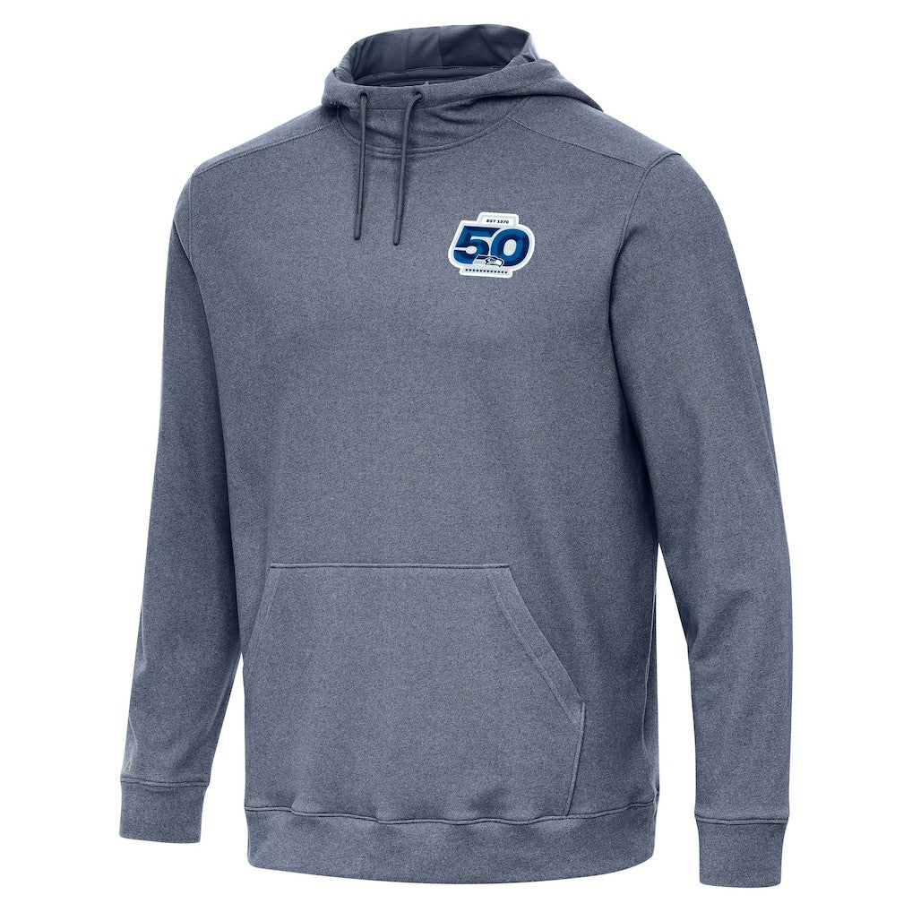 Antigua 50th Season Cloud Pullover Hoodie - Seattle Seahawks Hoodies