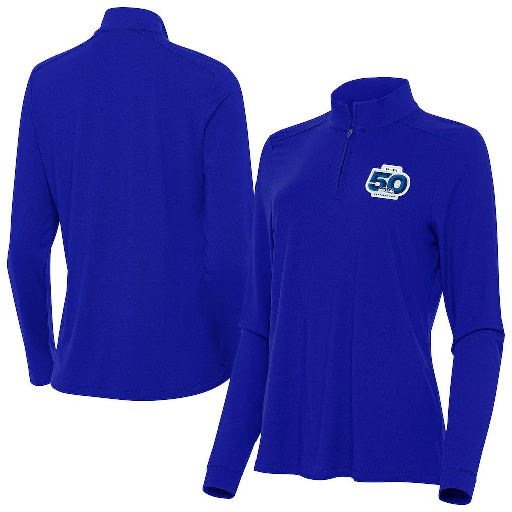 Antigua Women's 50th Season Intent Quarter-Zip Pullover - Seattle Seahawks Pullover