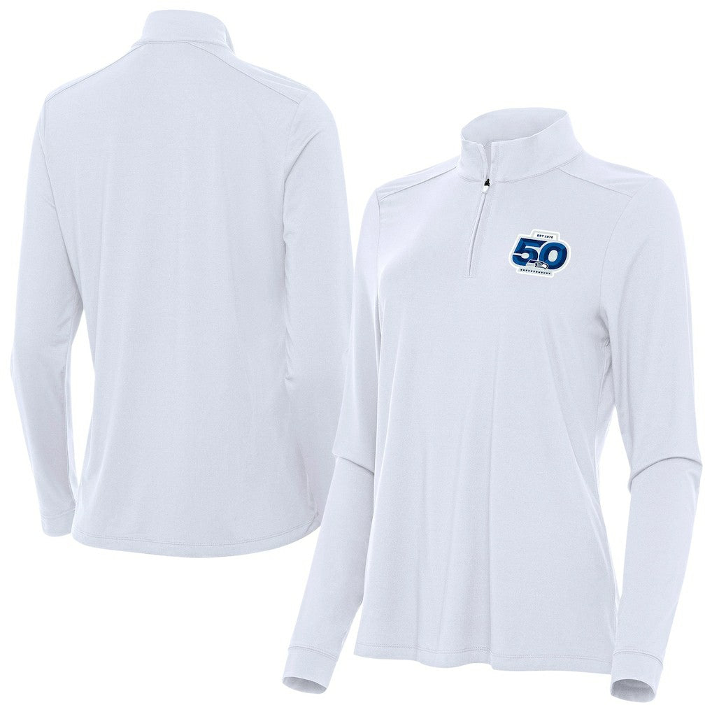 Antigua Women's 50th Season Intent Quarter-Zip Pullover - Seattle Seahawks Pullover