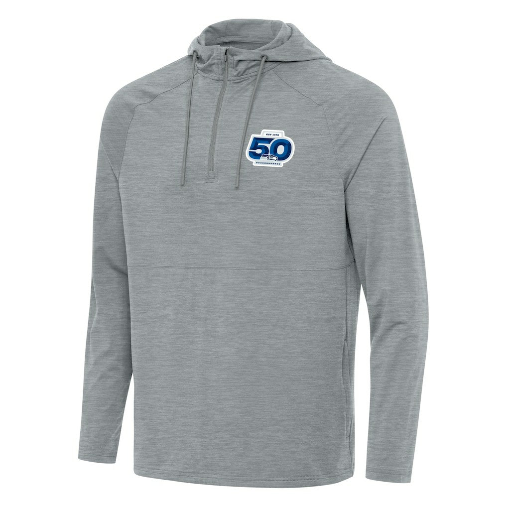 Antigua 50th Season Spikes Raglan Quarter-Zip Hoodie - Seattle Seahawks Hoodies