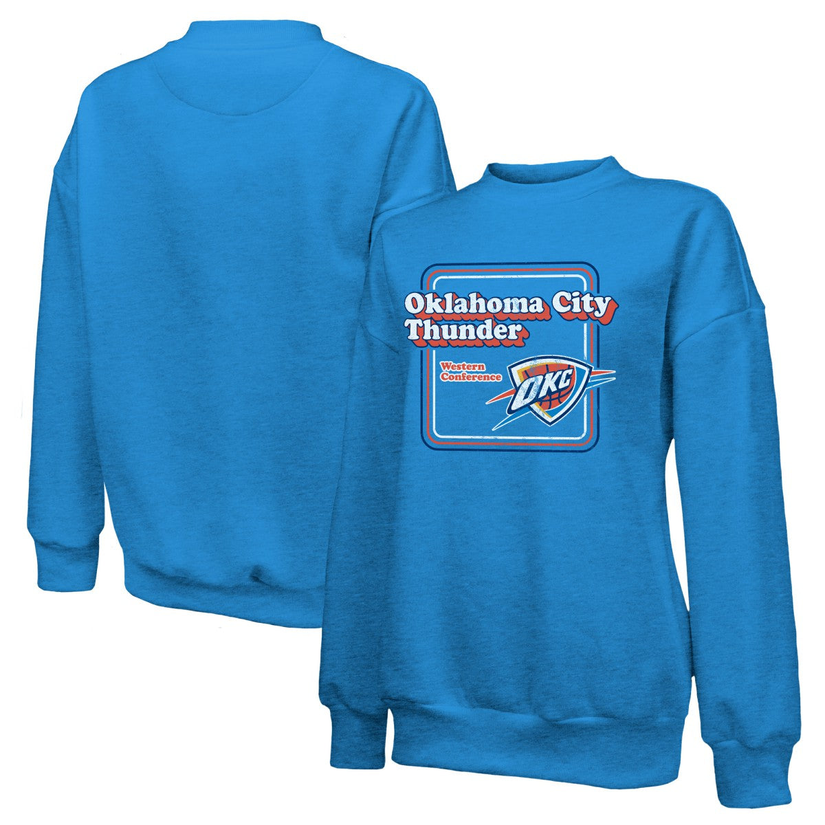 Oklahoma City Thunder Majestic Threads Women's Classic Tri-Blend Pullover Sweatshirt
