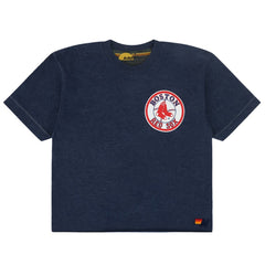 Navy Boston Red Sox Aviator Nation x MLB Women's Cropped Boyfriend Tri-Blend T-Shirt