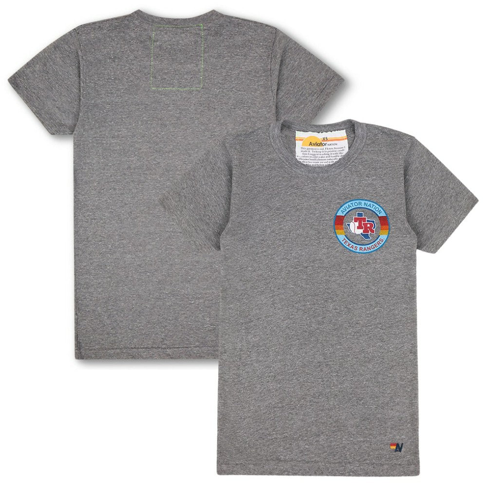 Heather Gray Texas Rangers Aviator Nation x MLB Unisex Tri-Blend T-Shirt