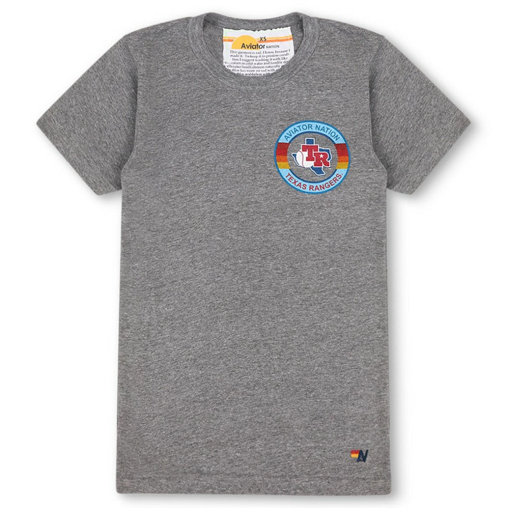 Heather Gray Texas Rangers Aviator Nation x MLB Unisex Tri-Blend T-Shirt