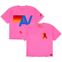 Pink Philadelphia Phillies Aviator Nation x MLB Women's Cropped Boyfriend Tri-Blend T-Shirt