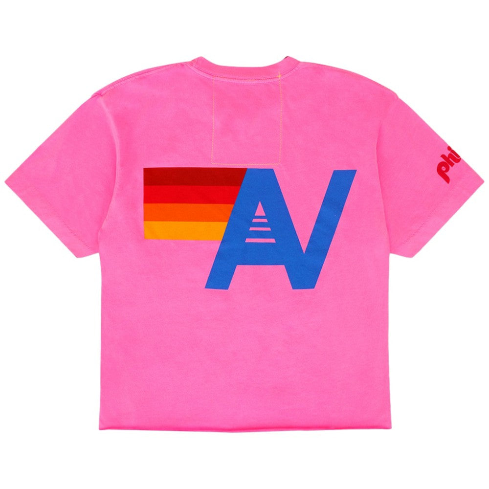 Pink Philadelphia Phillies Aviator Nation x MLB Women's Cropped Boyfriend Tri-Blend T-Shirt