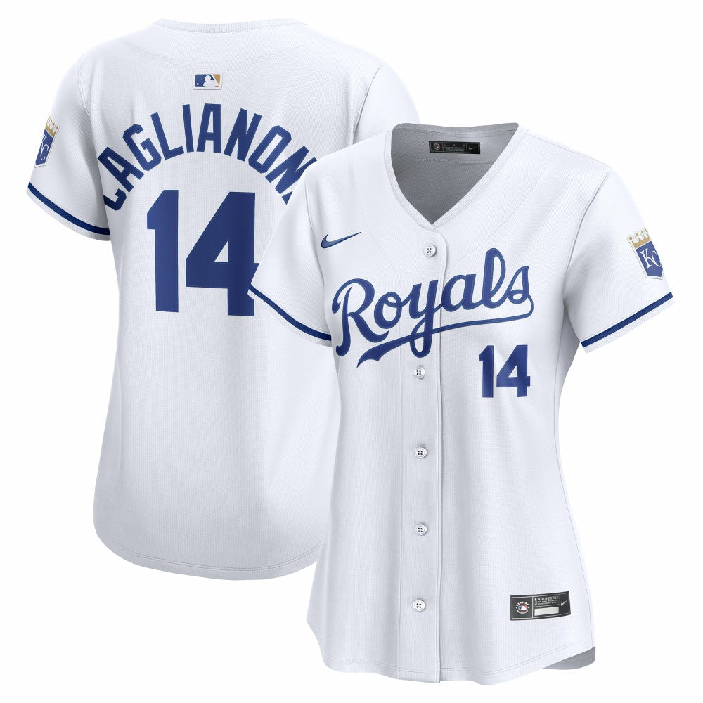 White Jac Caglianone Kansas City Royals Nike Women's Home Limited Player Jersey