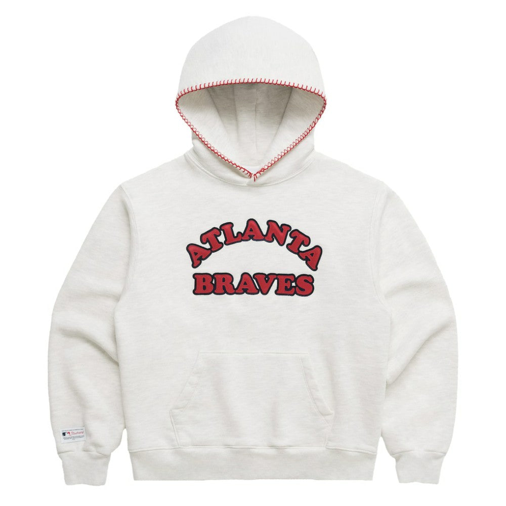 Heather Gray Atlanta Braves Madhappy x MLB Unisex Heavyweight Fleece Pullover Hoodie