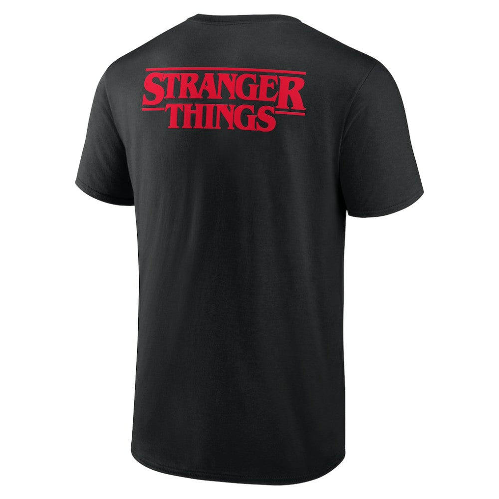 Black Miami Marlins Stranger Things Logo Lockup T-Shirt