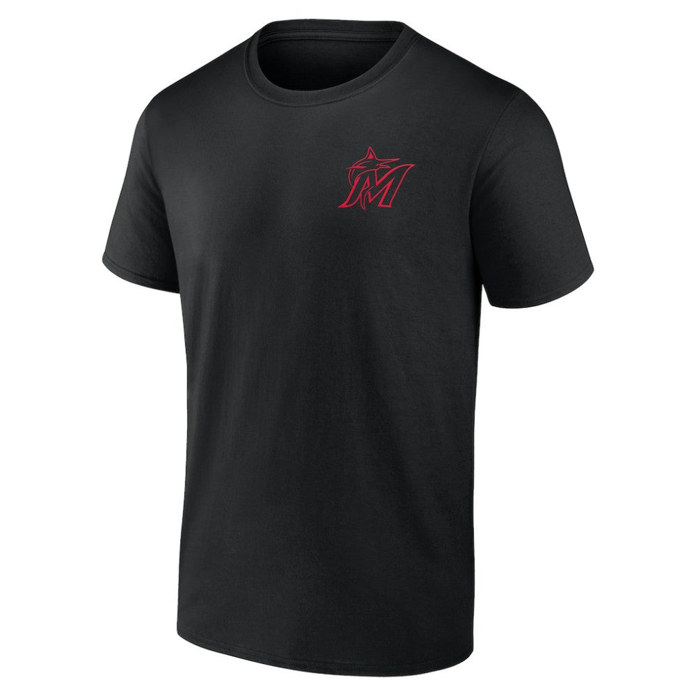 Black Miami Marlins Stranger Things Graphic T-Shirt