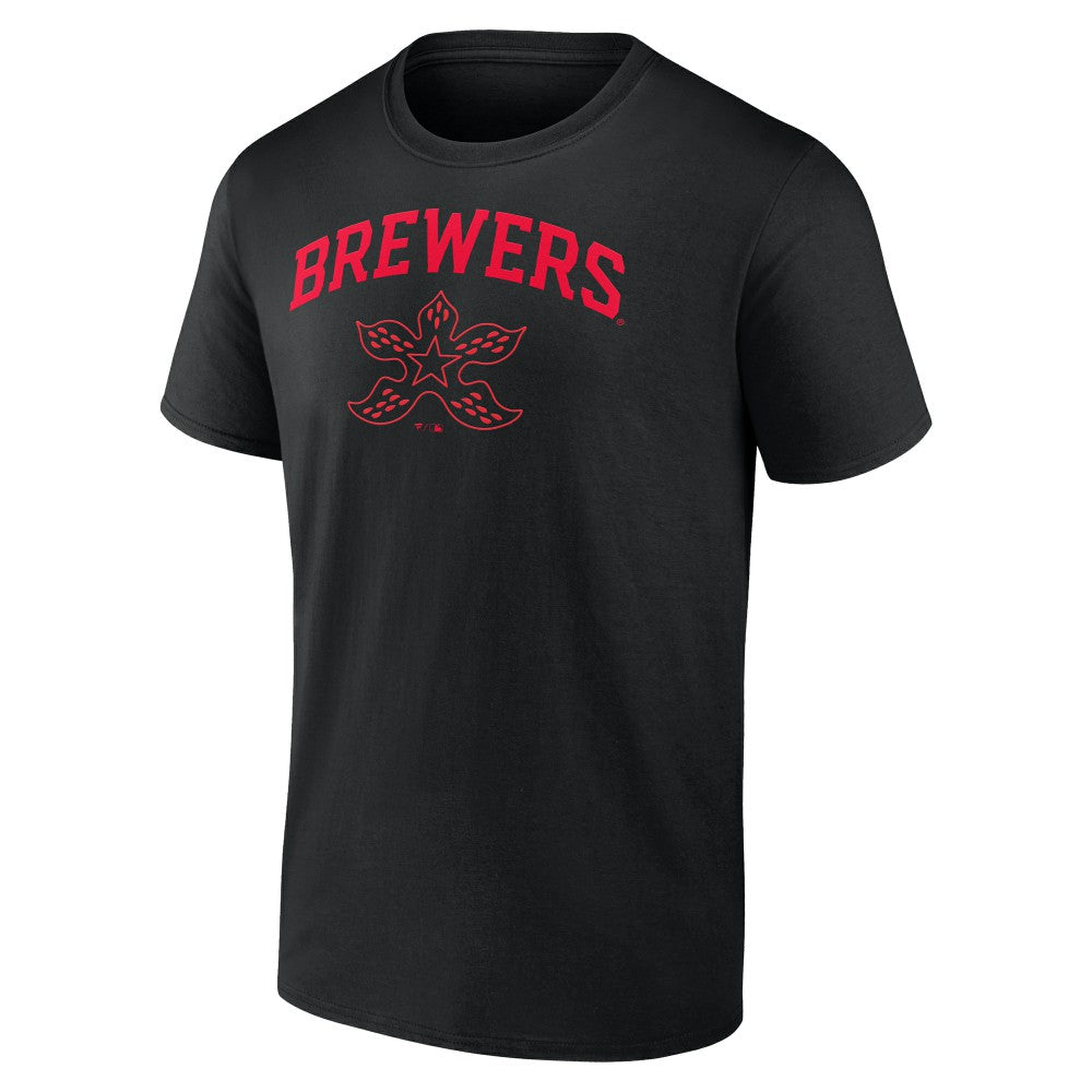 Black Milwaukee Brewers Stranger Things Demogorgan T-Shirt